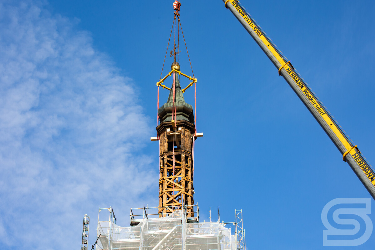 Abnahme Kirchturmspitze in Nittenau